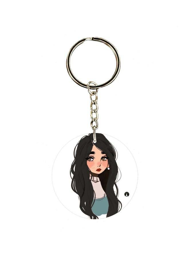 BP Cartoon Girl Printed Keychain
