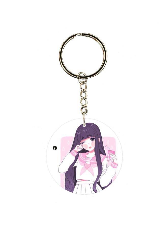 BP Cartoon Girl Printed Keychain