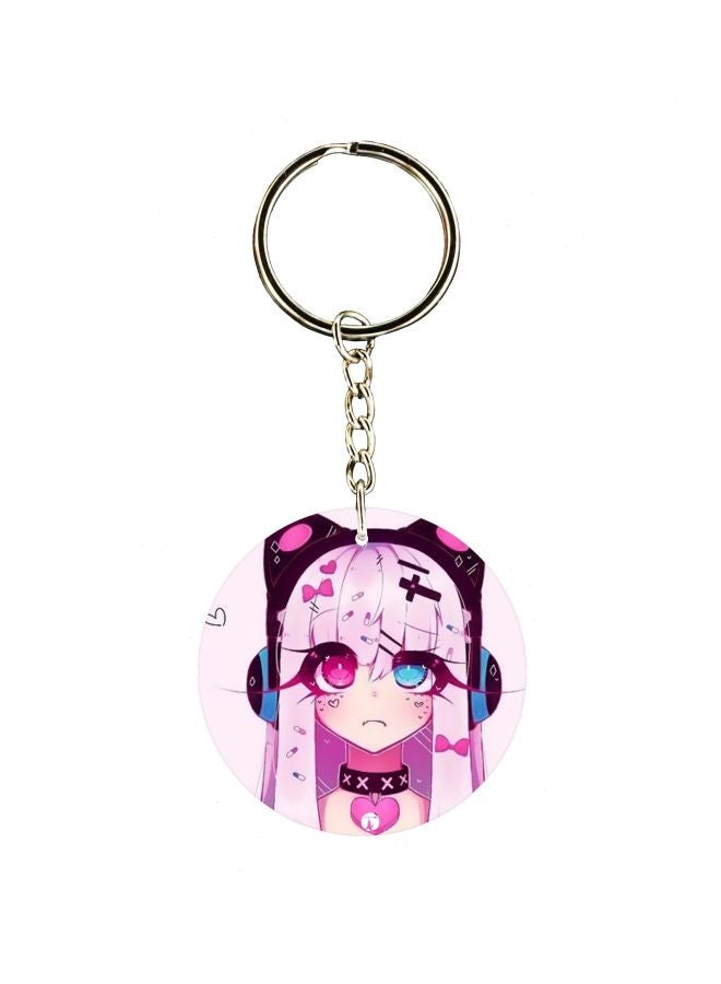 بي بي سلسلة مفاتيح بطبعة رسمة كرتونية لفتاة