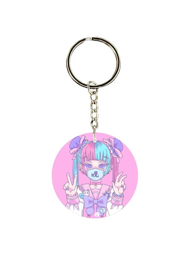 BP Cartoon Girl Printed Keychain