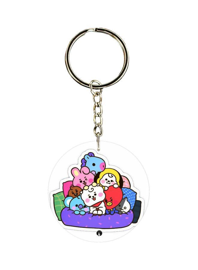 بي بي سلسلة مفاتيح بطبعة رسومات كرتونية لحيوانات