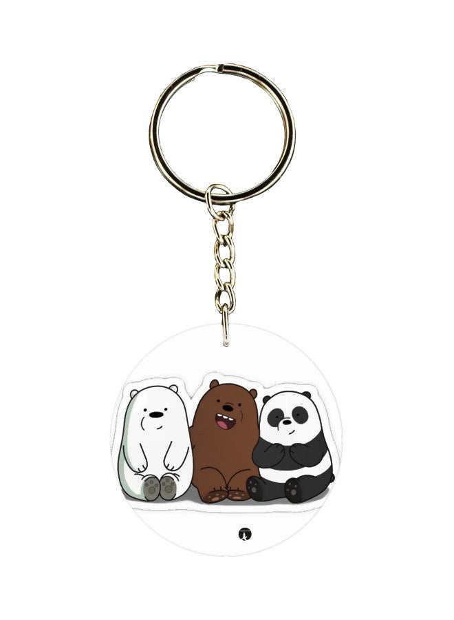 BP Cartoon Animals Printed Double Sided Keychain