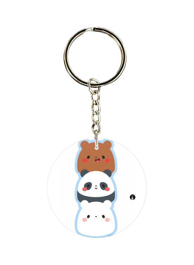 BP Cartoon Animals Printed Double Sided Keychain