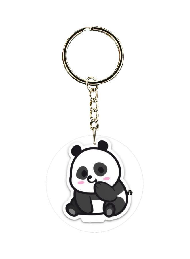 BP Cartoon Panda Printed Double Sided Keychain