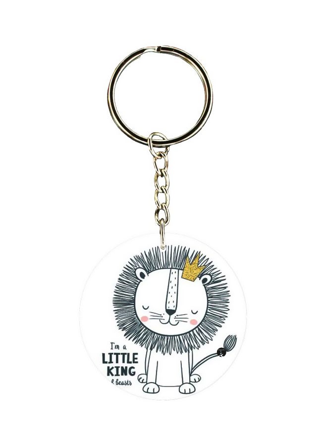 BP I'm A Little King Of Beasts Cartoon Lion Printed Double Sided Keychain