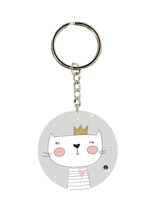 Cartoon Animal Printed Double Sided Keychain