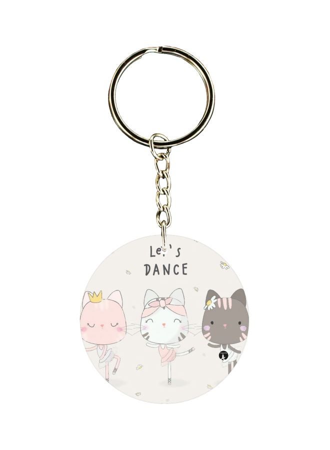 BP Lets Dance Cartoon Animals Printed Double Sided Keychain
