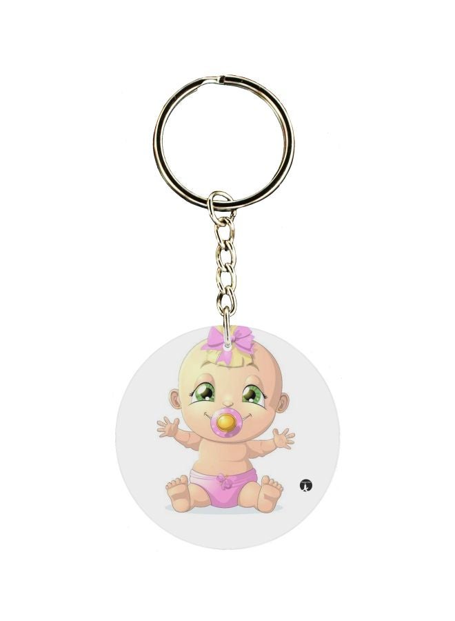 BP Baby Boy Printed Double Sided Keychain
