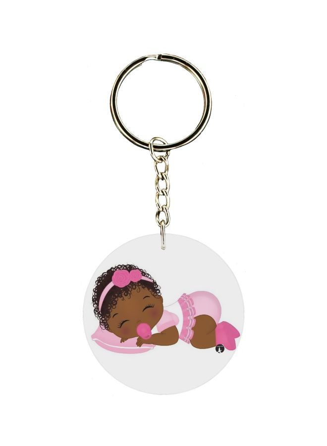 BP Baby Girl Printed Double Sided Keychain