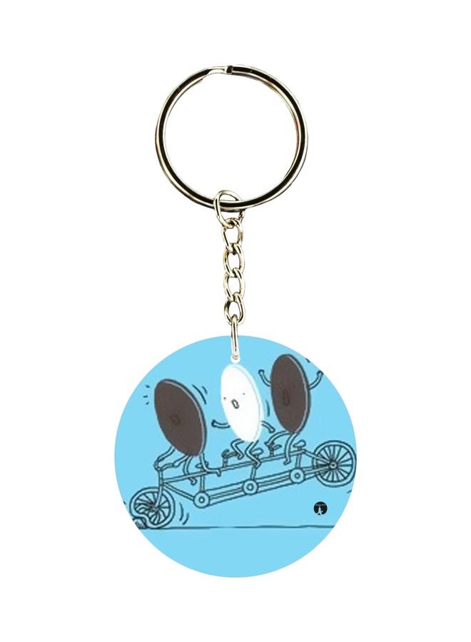 BP Cycling Cream Biscuit Printed Keychain