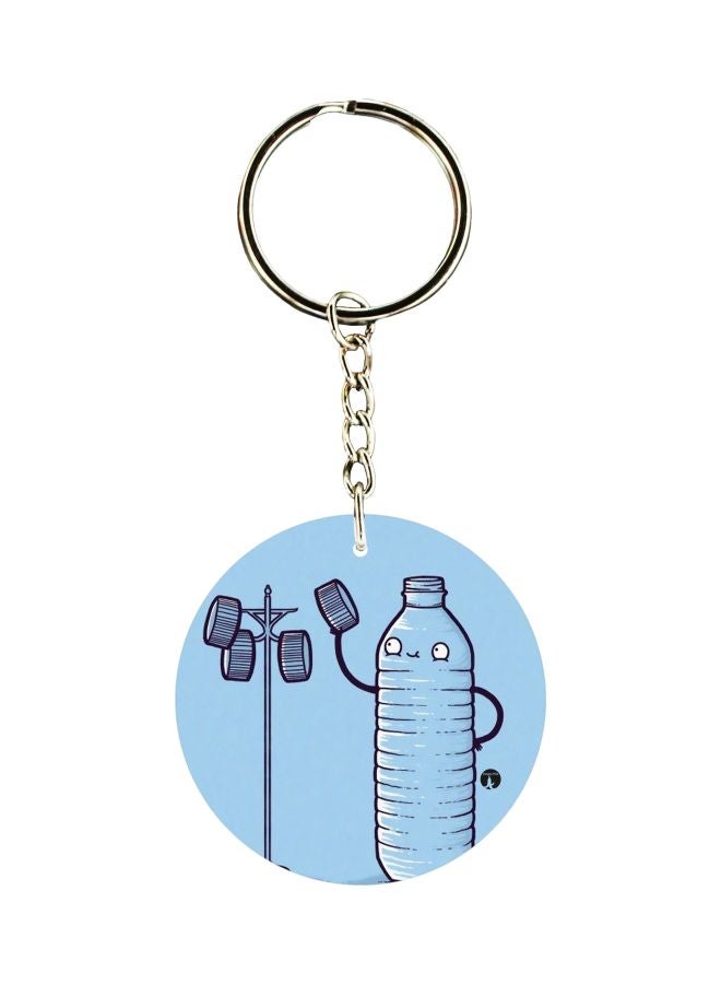 BP Bottle And Cap Printed Keychain