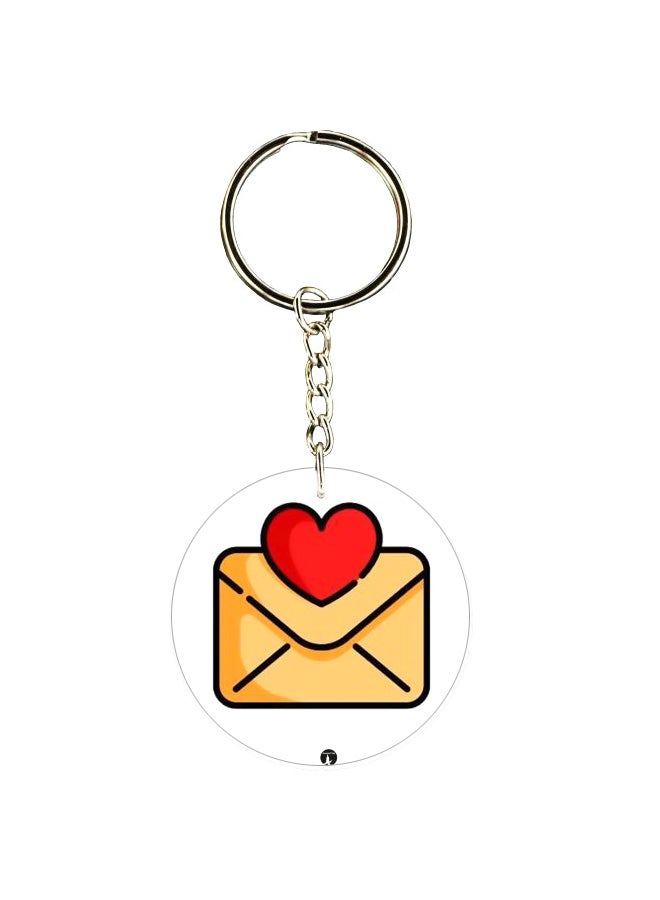 BP Heart Printed Double Sided Keychain