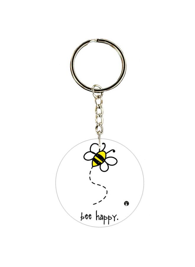 BP Bee Happy Printed Double Sided Keychain