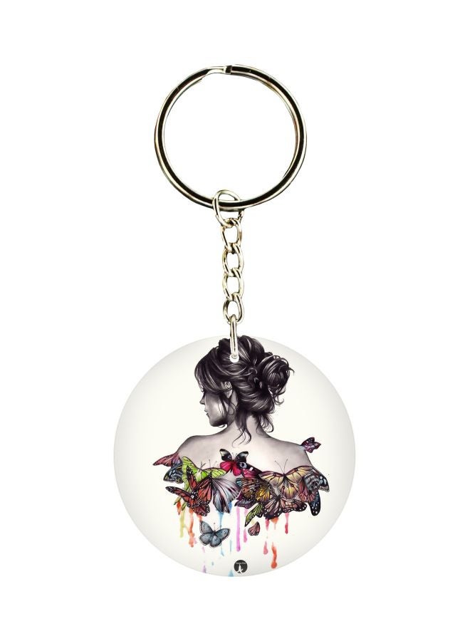 بي بي سلسلة مفاتيح بوجهين بطبعة فتاة