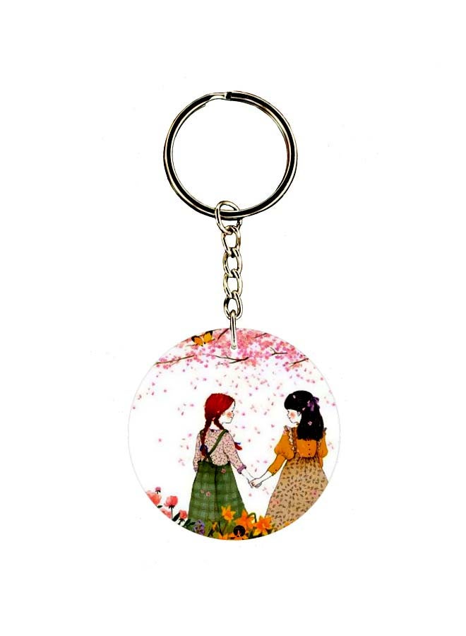 BP Girls Printed Double Sided Keychain 