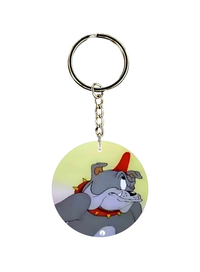 بي بي سلسلة مفاتيح بطبعة كلب بنمط كرتوني على الوجهين