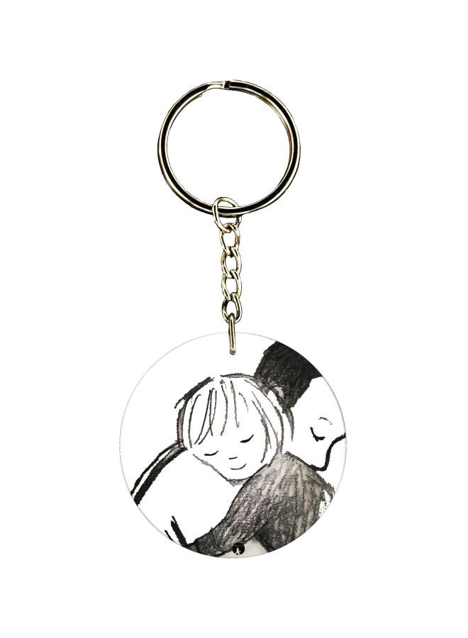 BP Double Sided Father Child Printed Keychain