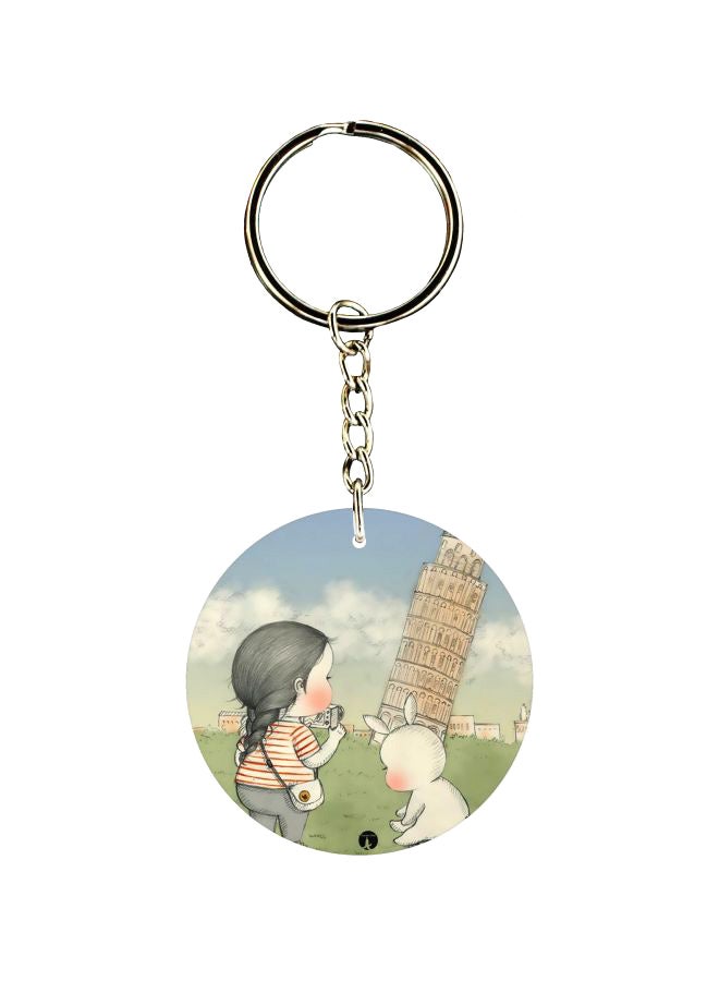 BP Double Sided Cartoon Printed Keychain