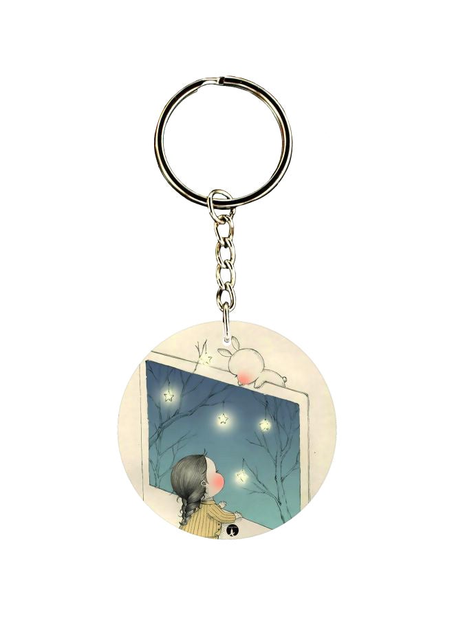 BP Double Sided Cartoon Printed Keychain