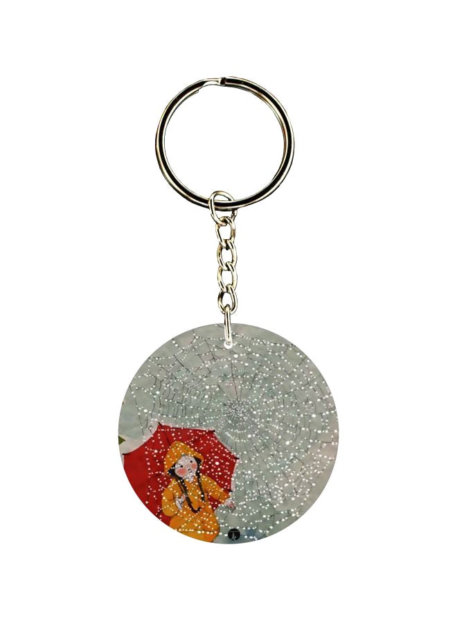 BP Double Sided Spiderweb And Child Printed Keychain