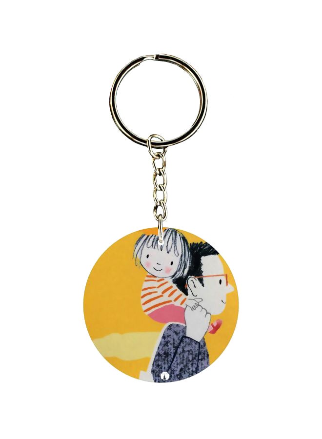 BP Double Sided Father Child Printed Keychain