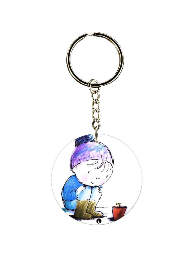 BP Double Sided Child Printed Keychain