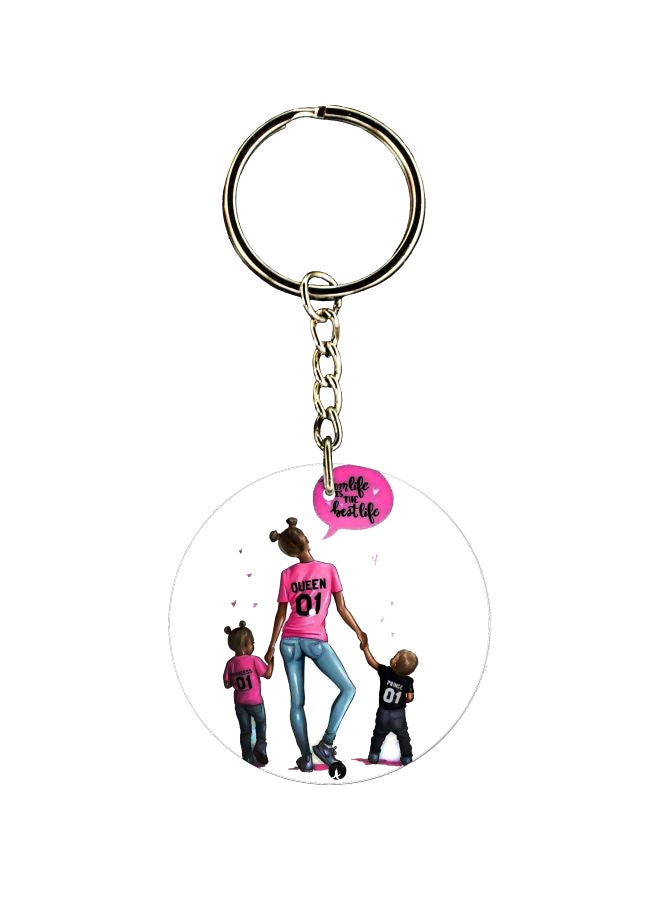 BP Double Sided Mom Life Is The Best Life Printed Keychain