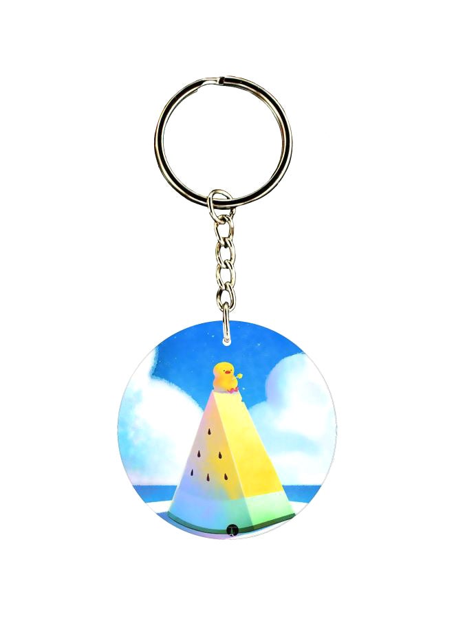 BP Double Sided Duck On Sliced Cheese Printed Keychain