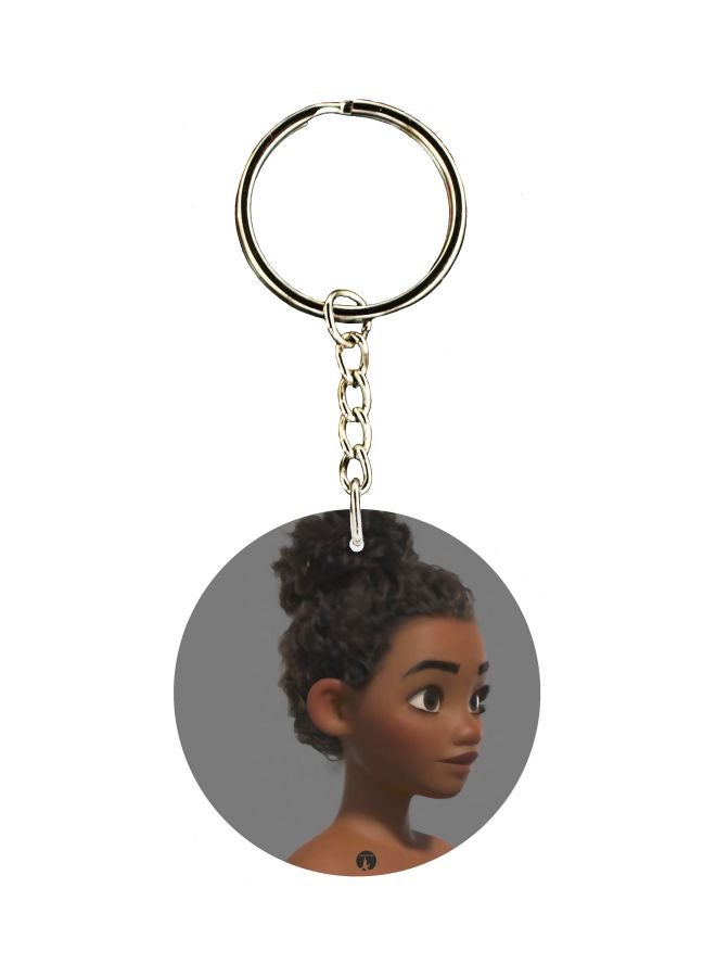 BP Barbie Girl Face Printed Double Sided Keychain 
