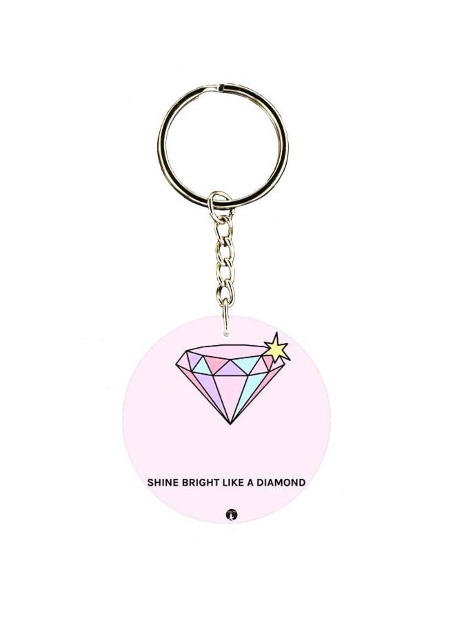 BP Double Sided Diamond Printed Keychain
