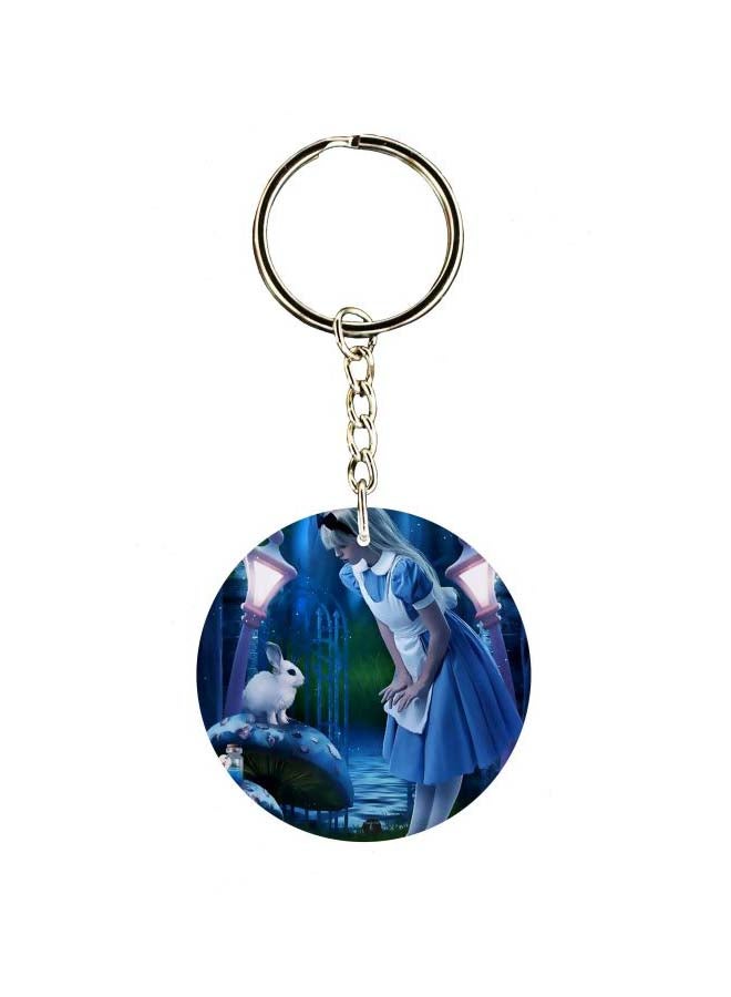 Double Sided Girl Printed Keychain