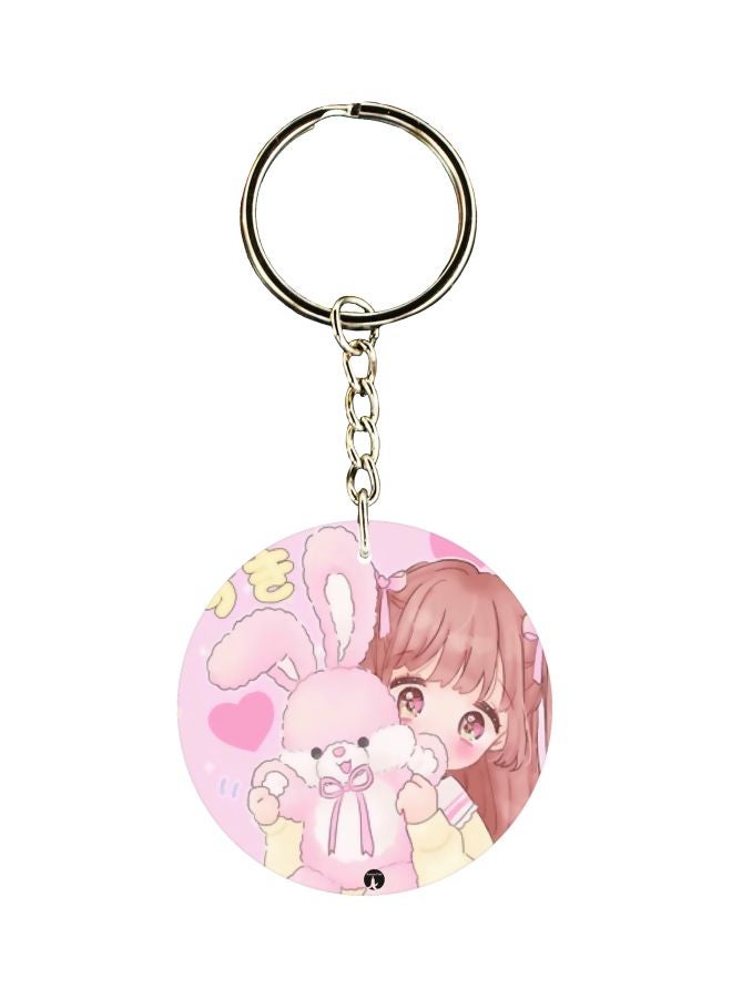 بي بي سلسلة مفاتيح بوجهين بطبعة رسوم كرتونية