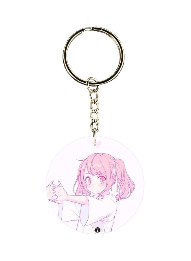 بي بي سلسلة مفاتيح بوجهين بطبعة فتاة