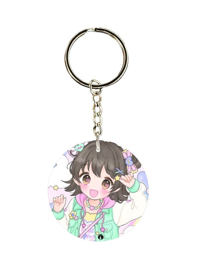 BP Cartoon Printed Double Sided Keychain