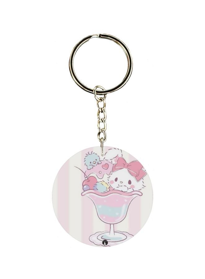 بي بي سلسلة مفاتيح بوجهين بطبعة رسوم كرتونية