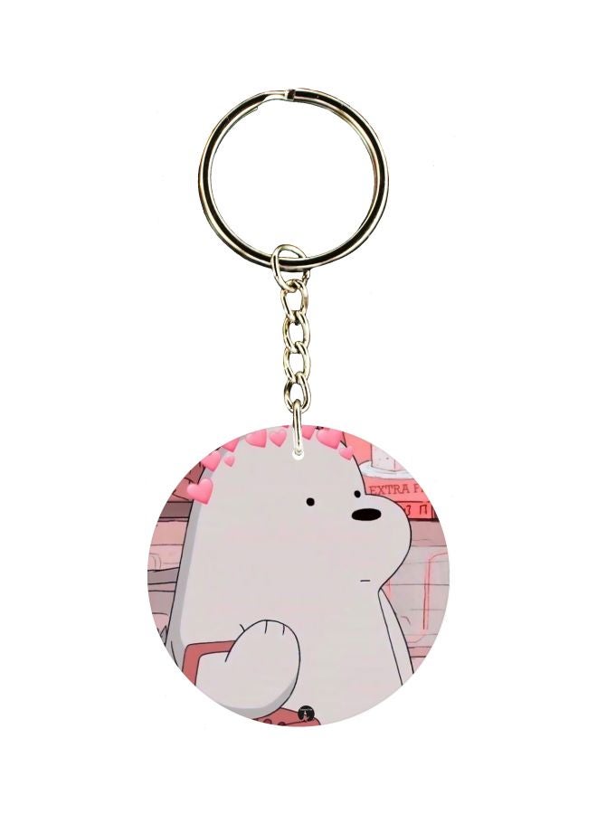 BP Bear Printed Double Sided Keychain