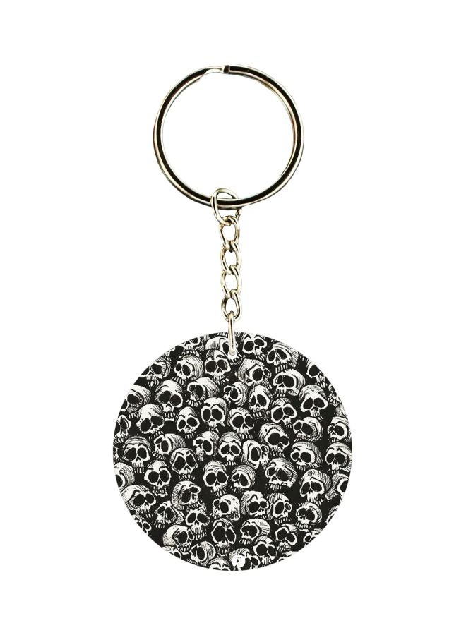 BP Skull Printed Double Sided Keychain