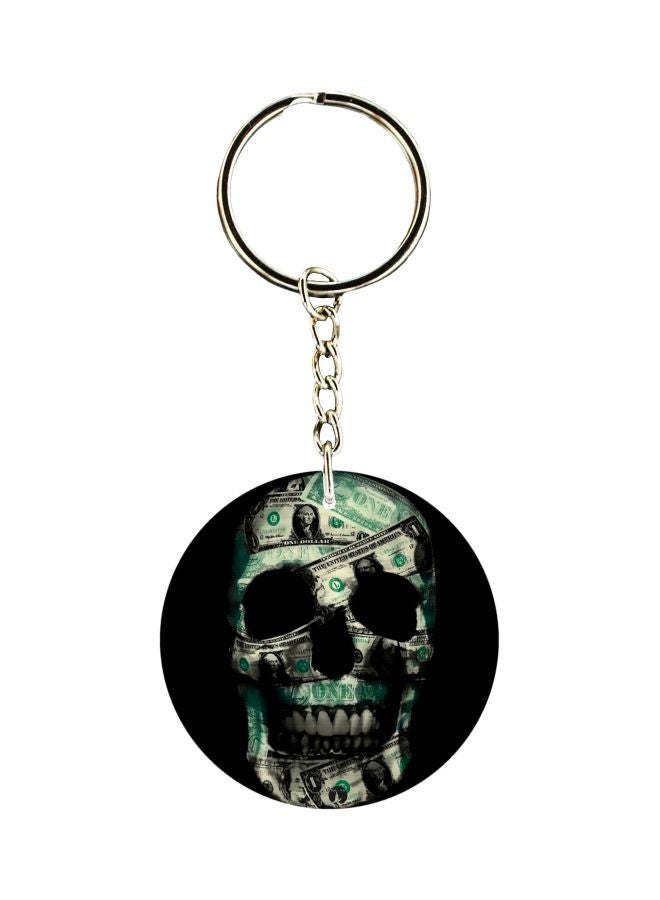 BP Skull Printed Double Sided Keychain