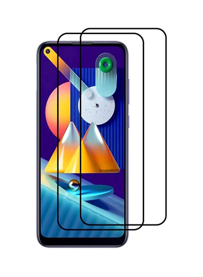 مارجون مجموعة لاصقات حماية سوبر شيلدز للشاشة من الزجاج المقوى مكونة من قطعتين لهاتف سامسونج جالاكسي M11 أسود / شفاف - Image 1