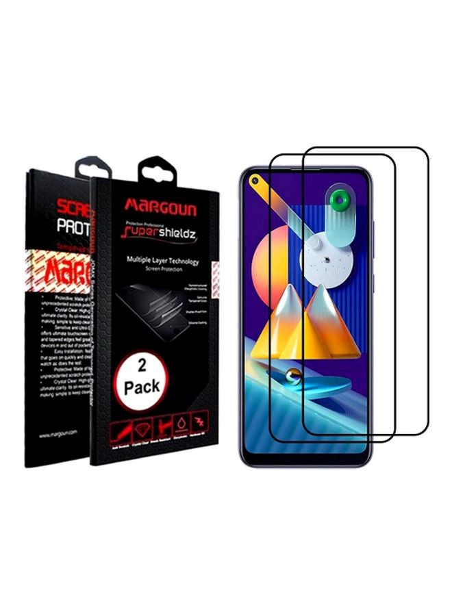 مارجون مجموعة لاصقات حماية سوبر شيلدز للشاشة من الزجاج المقوى مكونة من قطعتين لهاتف سامسونج جالاكسي M11 أسود / شفاف - Image 2