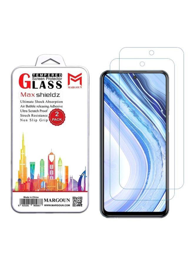 مارجون مجموعة لاصقات حماية ماكس شيلدز للشاشة من الزجاج المقوى لهاتف شاومي ريدمي نوت 9 برو، قطعتان شفاف - Image 2