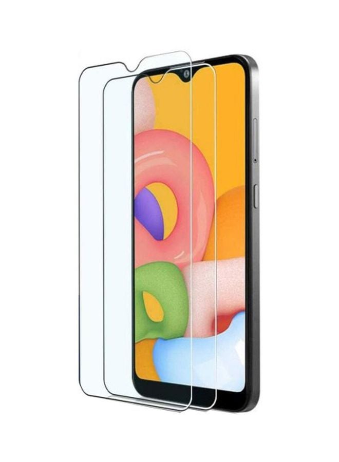 مارجون مجموعة لاصقات حماية للشاشة من الزجاج المقوى سوبر شيلدز مكونة من قطعتين لهاتف سامسونج جالاكسي A01 شفاف - Image 1