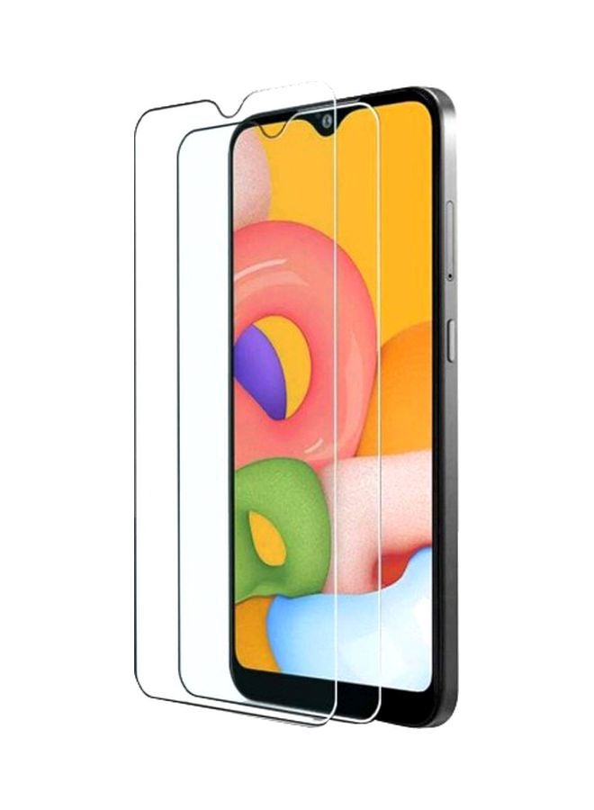 مارجون مجموعة لاصقات حماية ماكس شيلد للشاشة من الزجاج المقوى لهاتف سامسونج جالاكسي A01، قطعتان شفاف - Image 1