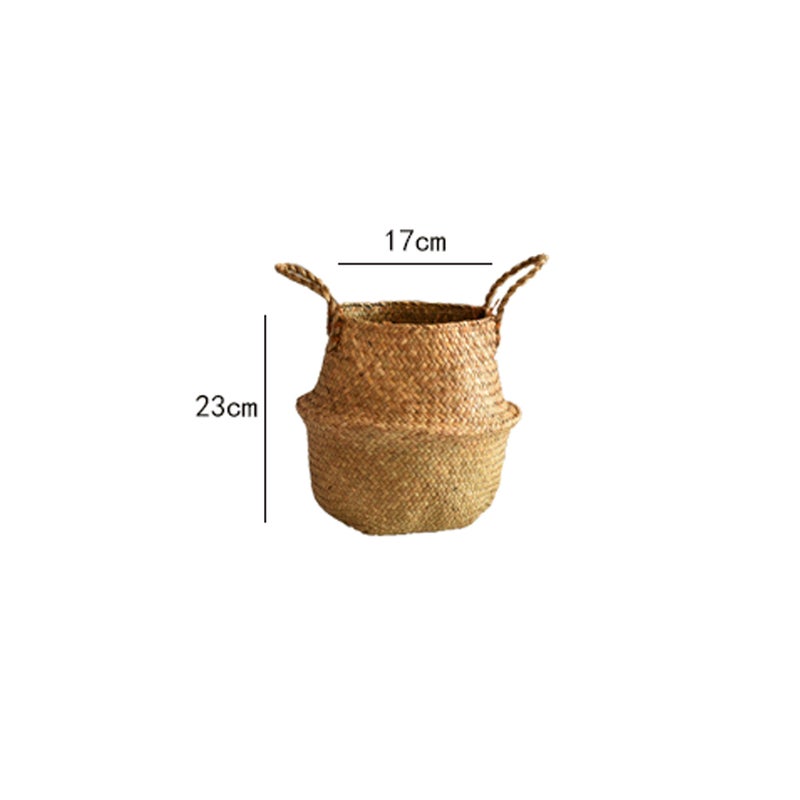 Generic Seaweed Woven Flower Basket Small Wood 23 x 17centimeter  - Image 2