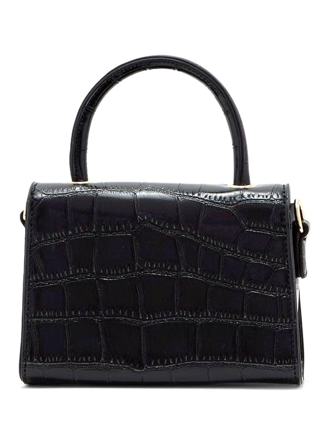 ELLA - Mock Croc Crossbody Bag Black - Image 1