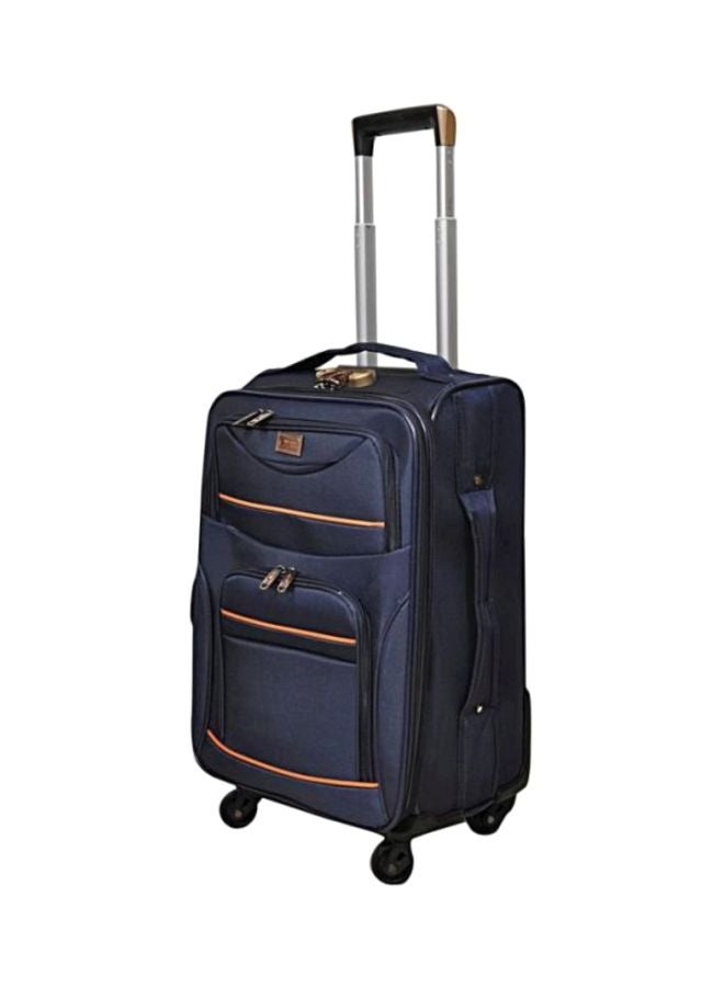 نيو ترافيل حقيبة سفر بعجلات يمكن اصطحابها في الطائرة مقاس 20 بوصة أزرق - Image 1
