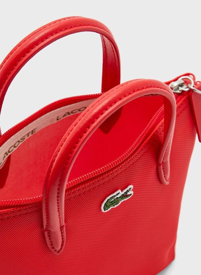 LACOSTE L.12.12 Concept Top Zip Crossbody Bag Red  - Image 3