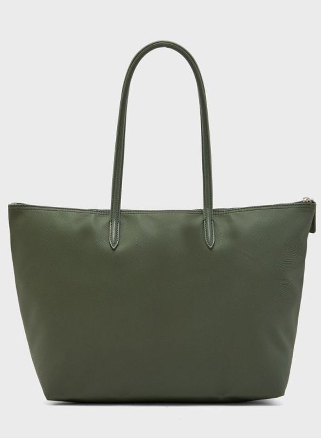 LACOSTE L.12.12 Concept Zipper Tote Green - Image 2