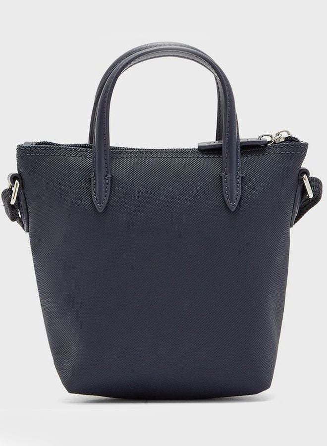 لاكوست حقيبة كروس مع حزام وقبضة علوية صغيرة أزرق - Image 2