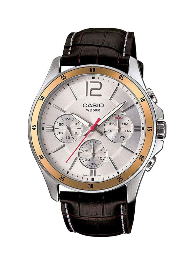 كاسيو ساعة يد إنتايسر كرونوغراف طراز MTP-1374L-7 للرجال - Image 1